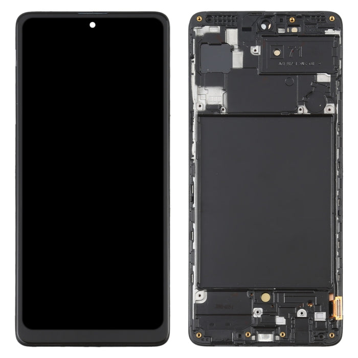 Pantalla LCD de material OLED y ensamblaje completo del digitalizador con marco para Samsung Galaxy A71 SM-A715 (6,39 pulgadas)