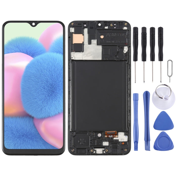 Pantalla LCD de material OLED y ensamblaje completo del digitalizador con marco para Samsung Galaxy A30S SM-A307