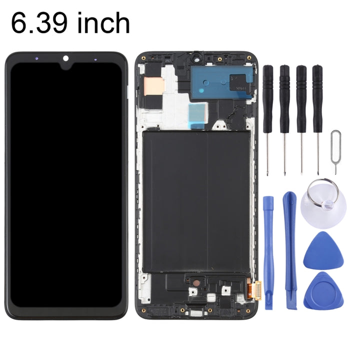 Pantalla LCD de material OLED y ensamblaje completo del digitalizador con marco para Samsung Galaxy A70 SM-A705 (6,39 pulgadas)