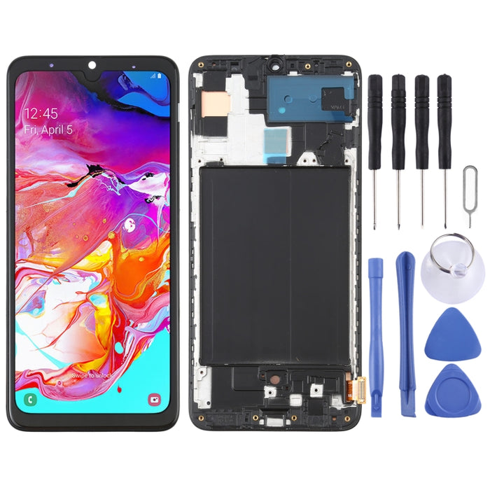 Pantalla LCD de material OLED y ensamblaje completo del digitalizador con marco para Samsung Galaxy A70 SM-A705 (6,39 pulgadas)