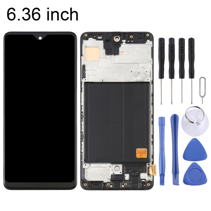 Pantalla LCD de material OLED y ensamblaje completo del digitalizador con marco para Samsung Galaxy A51 4G SM-A515 (6,36 pulgadas)
