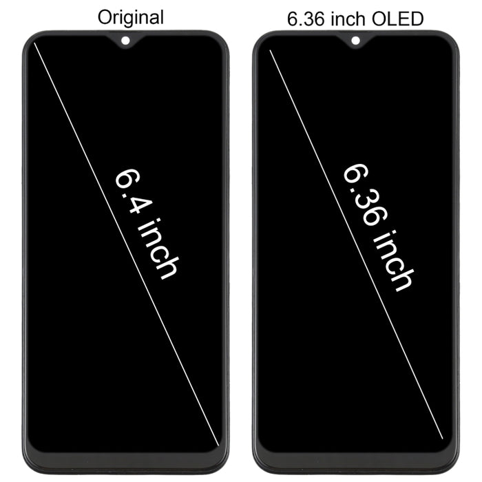 Pantalla LCD de material OLED y ensamblaje completo del digitalizador con marco para Samsung Galaxy A20 SM-A205