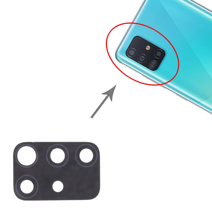 Para Samsung Galaxy A51 SM-A515 10 piezas Lente de cámara trasera