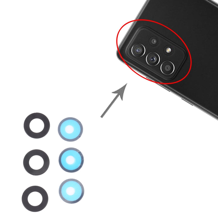 Para Samsung Galaxy A52 SM-A525 10 piezas Lente de cámara trasera