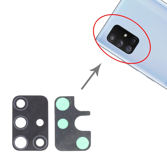 Para Samsung Galaxy A71 5G SM-A716 10 piezas Lente de cámara trasera