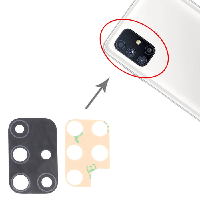 Para Samsung Galaxy M51 SM-M515 10 piezas Lente de cámara trasera