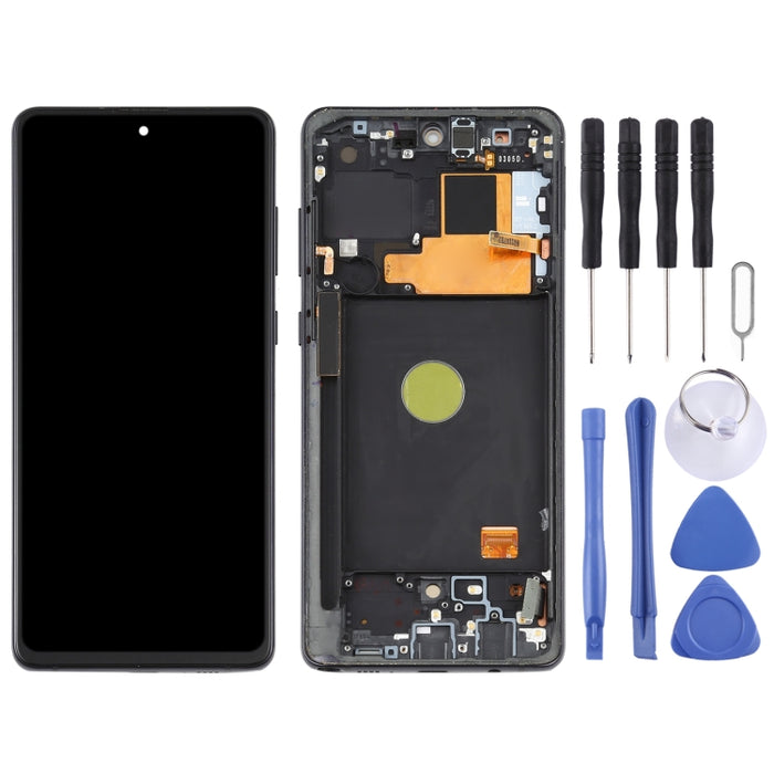 Pantalla LCD de material Super AMOLED original y ensamblaje completo del digitalizador con marco para Samsung Galaxy Note10 Lite