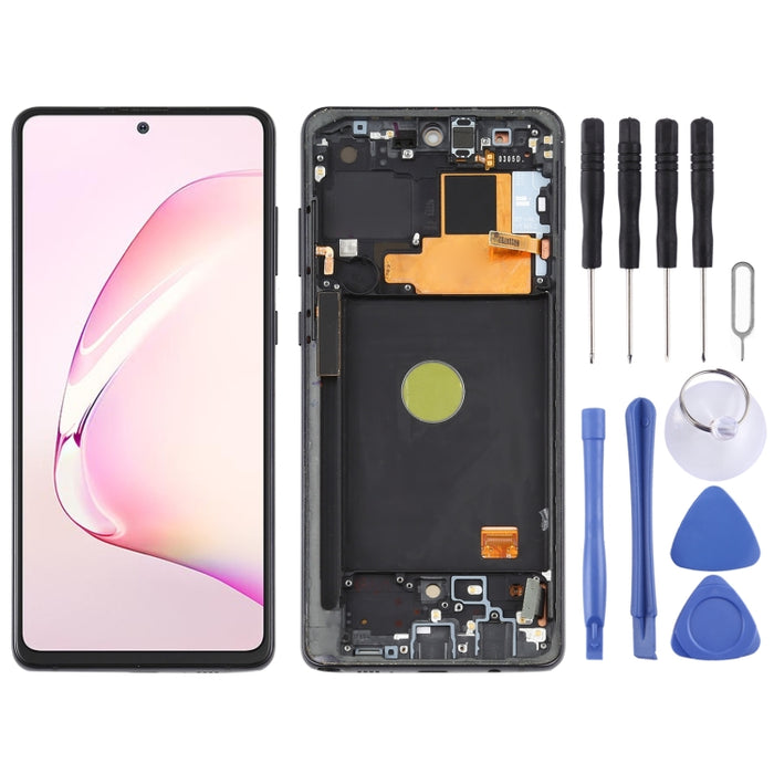 Pantalla LCD de material Super AMOLED original y ensamblaje completo del digitalizador con marco para Samsung Galaxy Note10 Lite