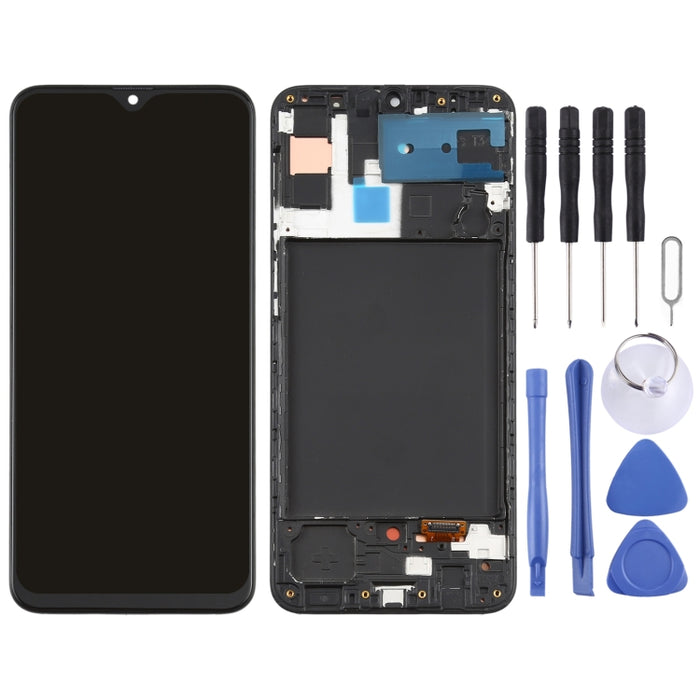 Pantalla LCD de material Super AMOLED original y ensamblaje completo del digitalizador con marco para Samsung Galaxy A30s