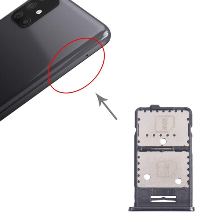 Para Samsung Galaxy M31s SM-M317 Bandeja de tarjeta SIM + Bandeja de tarjeta SIM + Bandeja de tarjeta Micro SD
