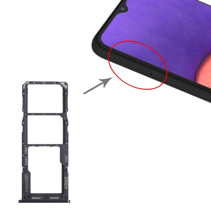 Para Samsung Galaxy A22 SM-A225 Bandeja de tarjeta SIM + Bandeja de tarjeta SIM + Bandeja de tarjeta Micro SD