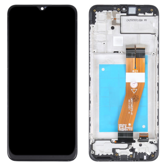 Pantalla LCD de material TFT y ensamblaje completo del digitalizador con marco para Samsung Galaxy M02s