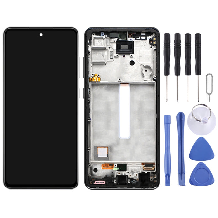 Pantalla LCD original y ensamblaje completo del digitalizador con marco para Samsung Galaxy A52 SM-A526 (versión 5G)