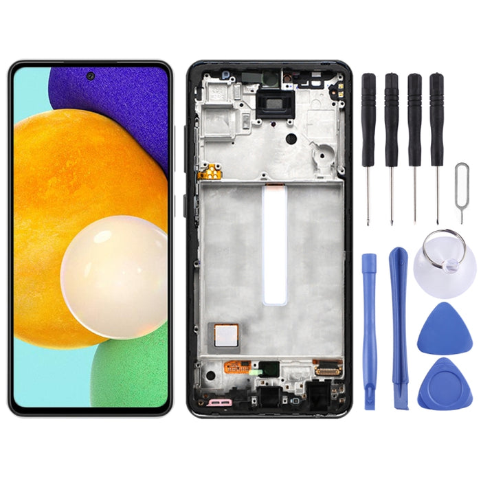 Pantalla LCD original y ensamblaje completo del digitalizador con marco para Samsung Galaxy A52 SM-A526 (versión 5G)
