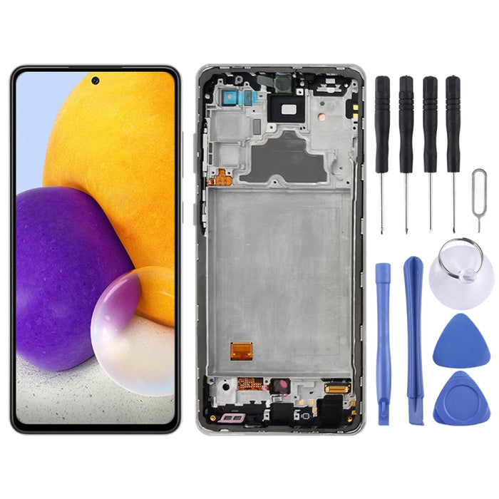 Pantalla LCD original y ensamblaje completo del digitalizador con marco para Samsung Galaxy A72 SM-A725 (versión 4G)