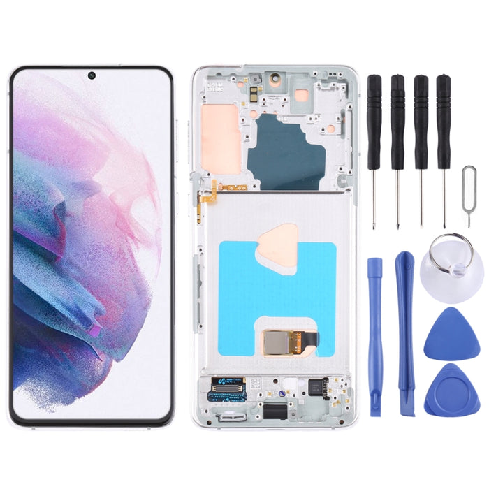 Pantalla LCD y digitalizador de montaje completo con marco para Samsung Galaxy S21+ (5G) SM-G996