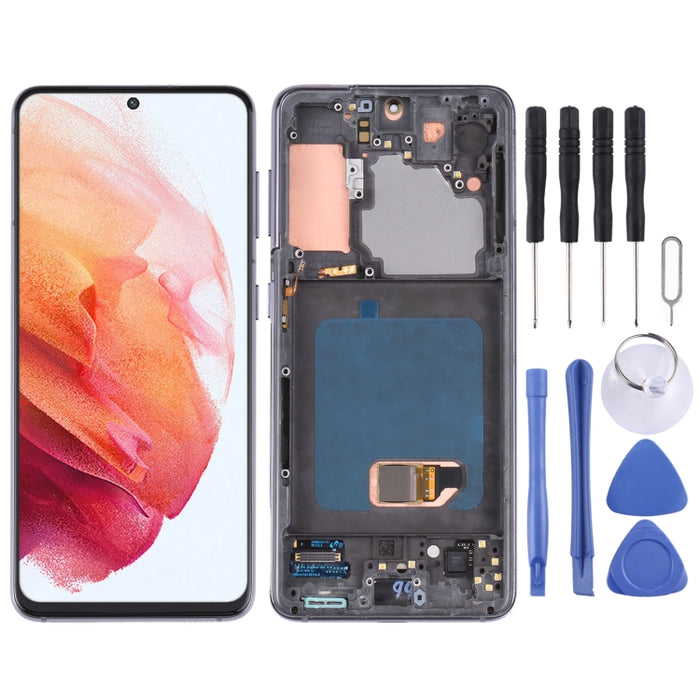 Pantalla LCD Original y digitalizador de montaje completo con marco para Samsung Galaxy S21 4G/S21 5G SM-G990 SM-G991
