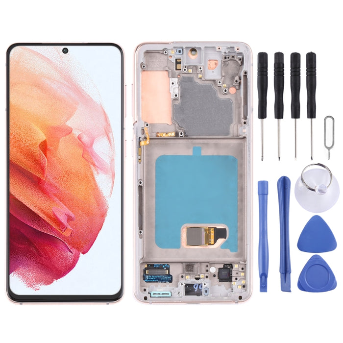 Pantalla LCD Original y digitalizador de montaje completo con marco para Samsung Galaxy S21 4G/S21 5G SM-G990 SM-G991