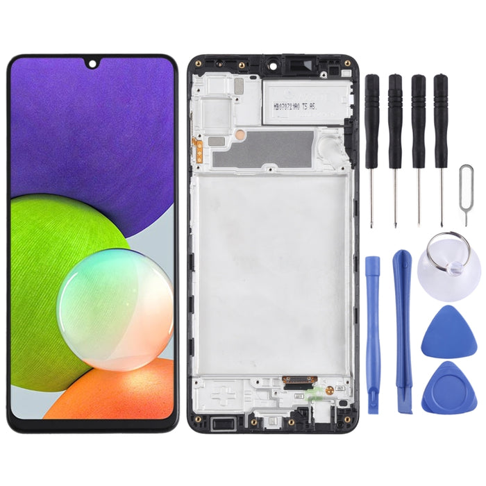Pantalla LCD de material incell y ensamblaje completo del digitalizador con marco para Samsung Galaxy A22 4G