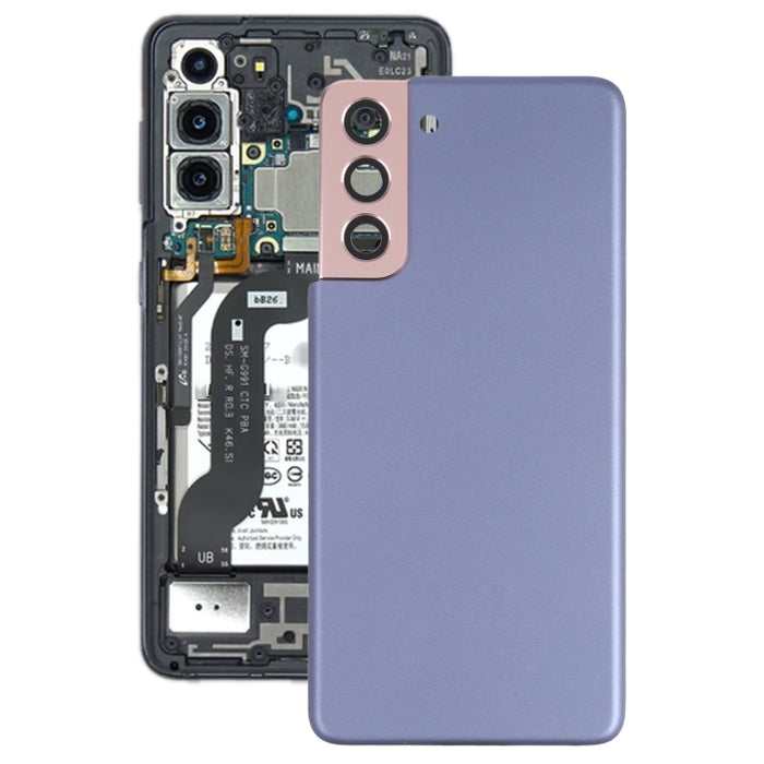 Para Samsung Galaxy S21 5G Tapa trasera de batería con tapa de lente de cámara