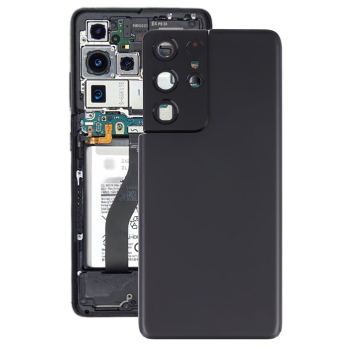 Para Samsung Galaxy S21 Ultra 5G Tapa trasera de batería con cubierta de lente de cámara