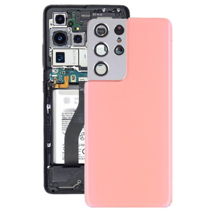 Para Samsung Galaxy S21 Ultra 5G Tapa trasera de batería con cubierta de lente de cámara