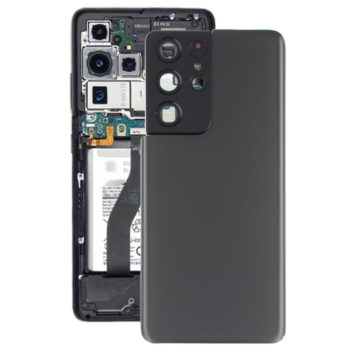Para Samsung Galaxy S21 Ultra 5G Tapa trasera de batería con cubierta de lente de cámara