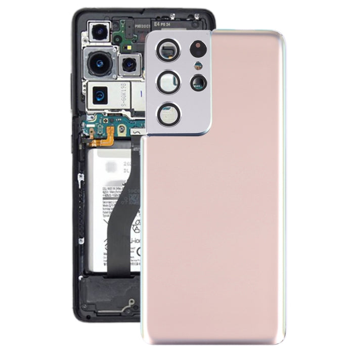 Para Samsung Galaxy S21 Ultra 5G Tapa trasera de batería con cubierta de lente de cámara