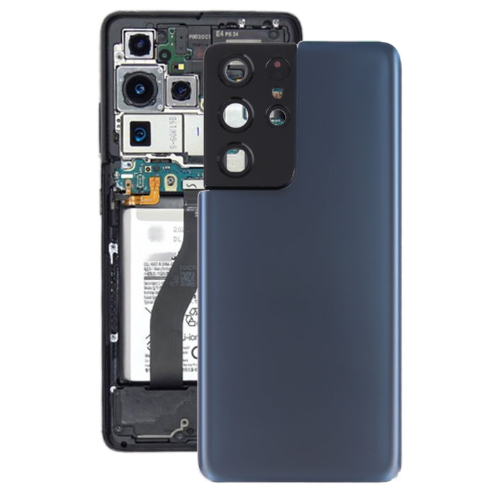Para Samsung Galaxy S21 Ultra 5G Tapa trasera de batería con cubierta de lente de cámara