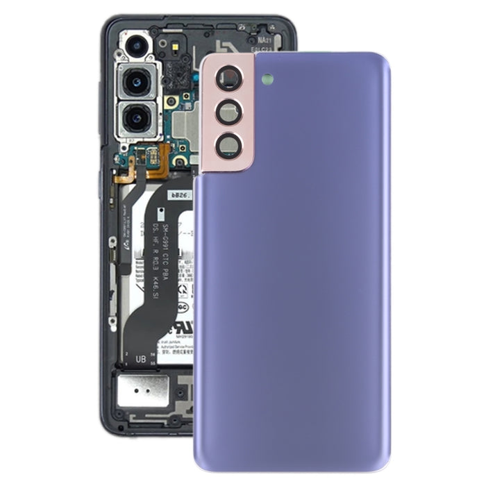 Para Samsung Galaxy S21+ 5G Tapa trasera de batería con tapa de lente de cámara