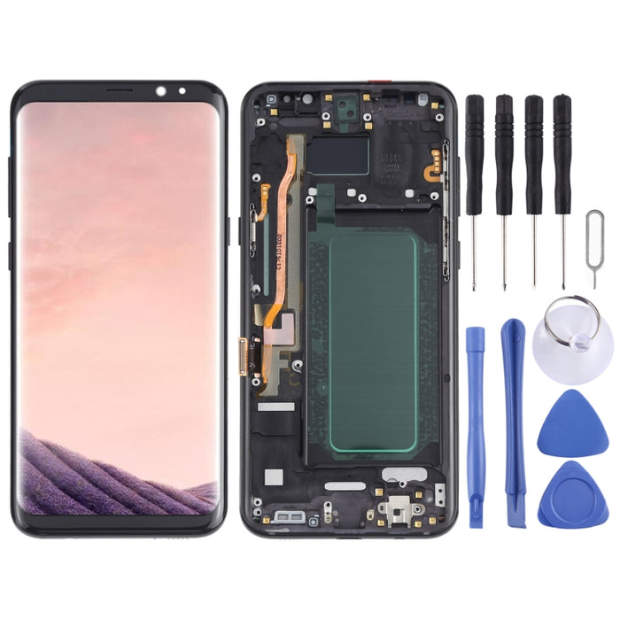Pantalla LCD de material OLED y ensamblaje completo del digitalizador con marco para Samsung Galaxy S8+ SM-G955