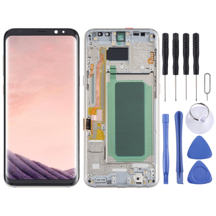 Pantalla LCD de material OLED y ensamblaje completo del digitalizador con marco para Samsung Galaxy S8+ SM-G955