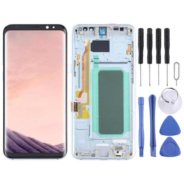 Pantalla LCD de material OLED y ensamblaje completo del digitalizador con marco para Samsung Galaxy S8+ SM-G955