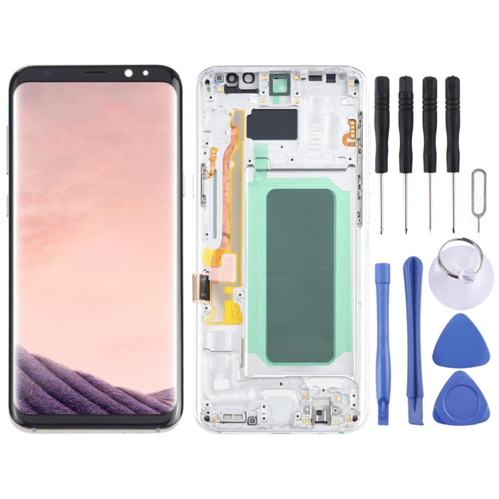 Pantalla LCD de material OLED y ensamblaje completo del digitalizador con marco para Samsung Galaxy S8+ SM-G955