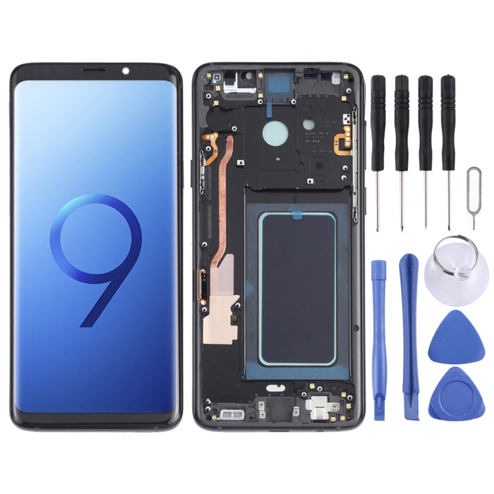 Pantalla LCD de material OLED y ensamblaje completo del digitalizador con marco para Samsung Galaxy S9+ SM-G965