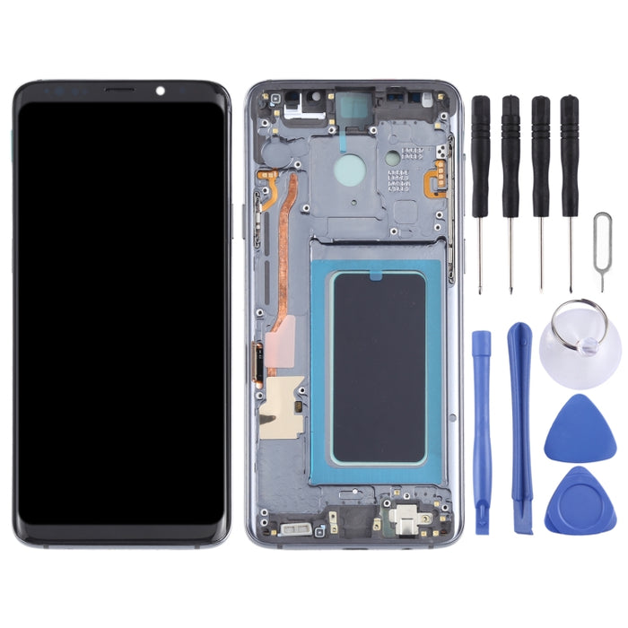 Pantalla LCD de material OLED y ensamblaje completo del digitalizador con marco para Samsung Galaxy S9+ SM-G965