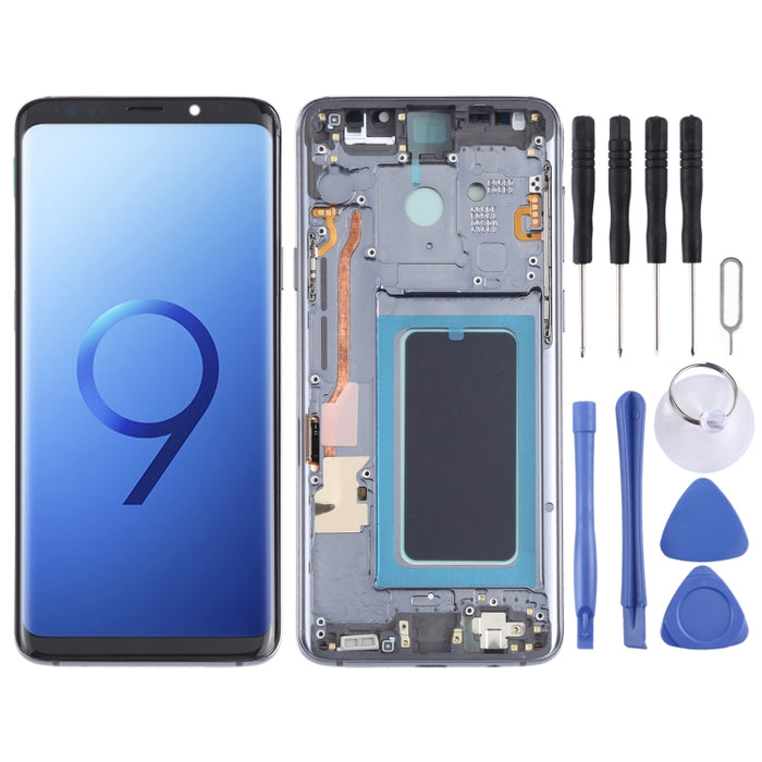 Pantalla LCD de material OLED y ensamblaje completo del digitalizador con marco para Samsung Galaxy S9+ SM-G965