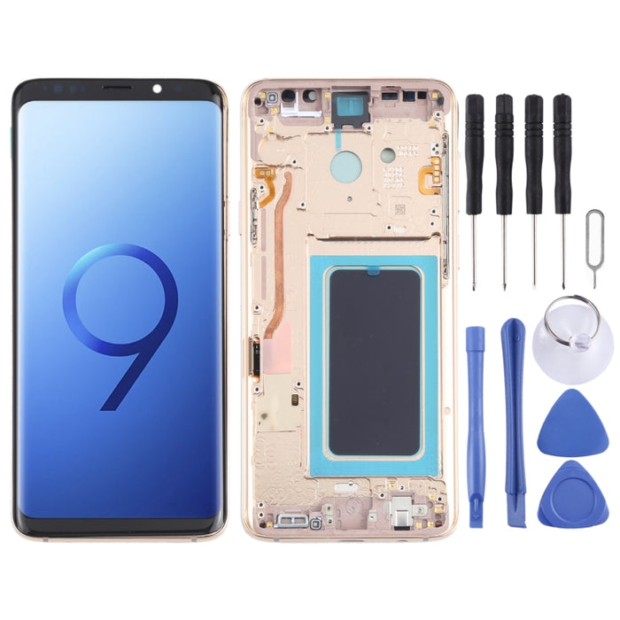 Pantalla LCD de material OLED y ensamblaje completo del digitalizador con marco para Samsung Galaxy S9+ SM-G965
