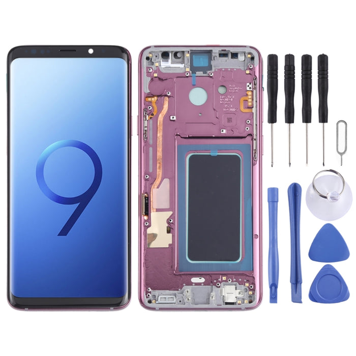 Pantalla LCD de material OLED y ensamblaje completo del digitalizador con marco para Samsung Galaxy S9+ SM-G965