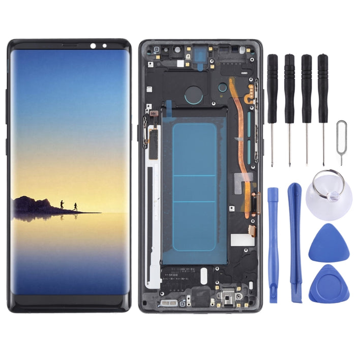 Pantalla LCD de material OLED y ensamblaje completo del digitalizador con marco para Samsung Galaxy Note 8 SM-N950