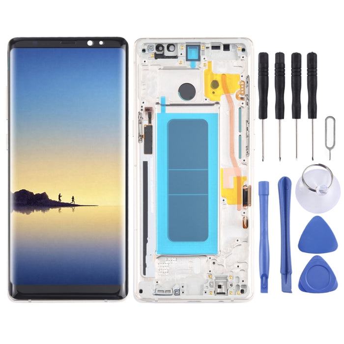 Pantalla LCD de material OLED y ensamblaje completo del digitalizador con marco para Samsung Galaxy Note 8 SM-N950