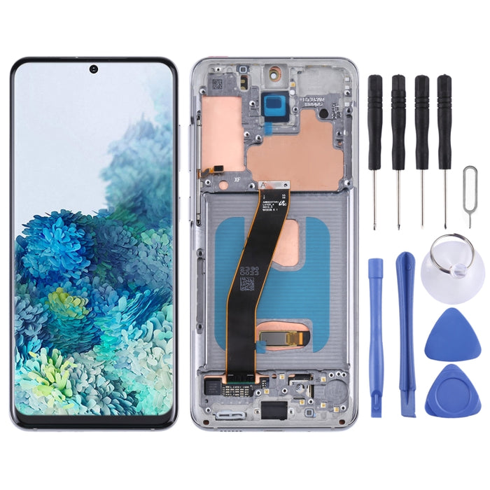 Pantalla LCD Original y Montaje Completo del Digitalizador con Marco para Samsung Galaxy S20 5G SM-G981B