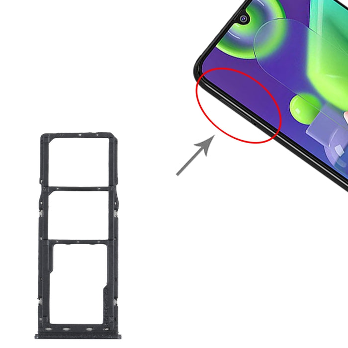 Para Samsung Galaxy M21 SM-M215 Bandeja de tarjeta SIM + Bandeja de tarjeta SIM + Bandeja de tarjeta Micro SD