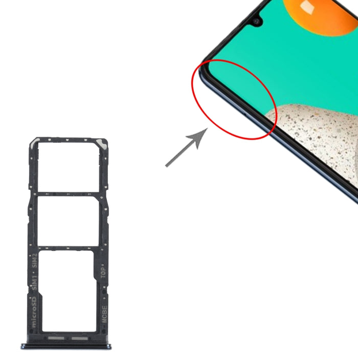 Para Samsung Galaxy M32 SM-M325 Bandeja de tarjeta SIM + Bandeja de tarjeta SIM + Bandeja de tarjeta Micro SD