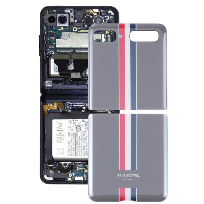 Para Samsung Galaxy Z Flip 4G SM-F700 Tapa trasera de batería de vidrio