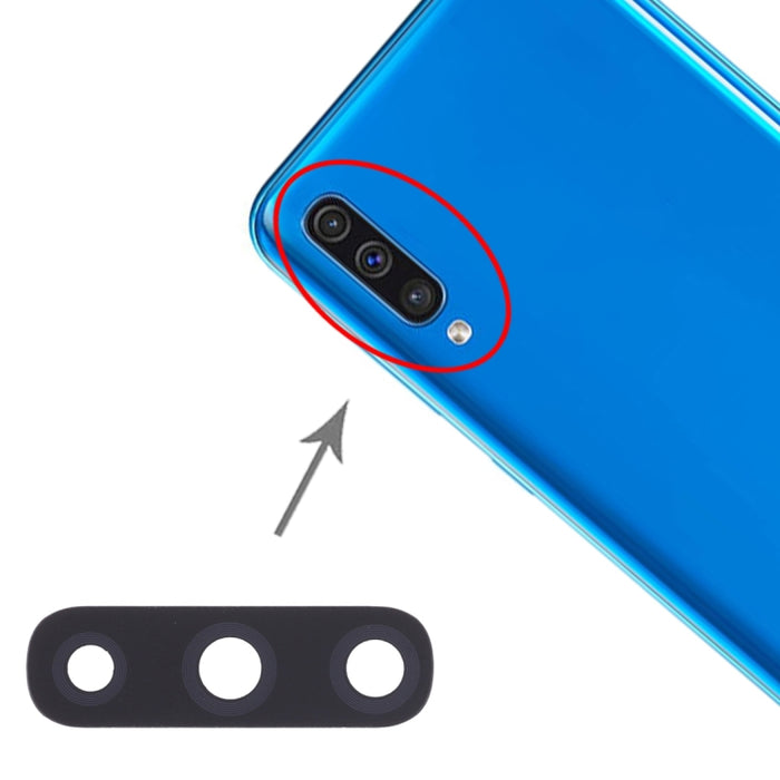 Para Galaxy A50 Lente de cámara trasera de 10 piezas