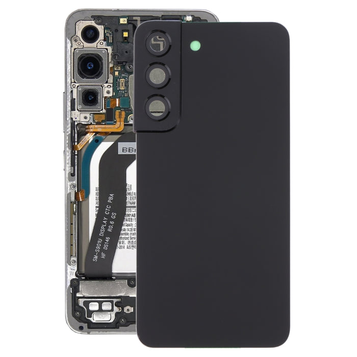 Para Samsung Galaxy S22 5G SM-S901B Tapa trasera de batería con cubierta de lente de cámara