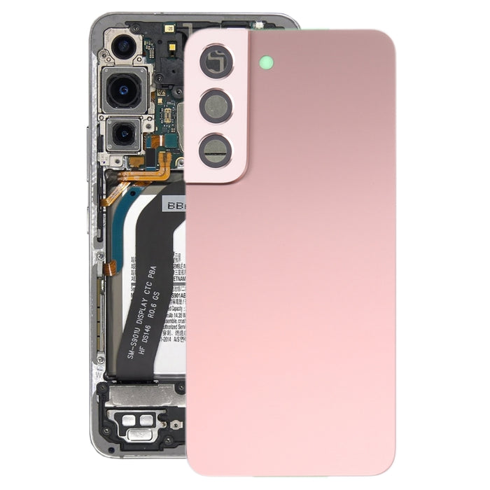 Para Samsung Galaxy S22 5G SM-S901B Tapa trasera de batería con cubierta de lente de cámara