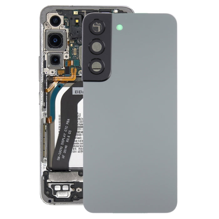 Para Samsung Galaxy S22 5G SM-S901B Tapa trasera de batería con cubierta de lente de cámara