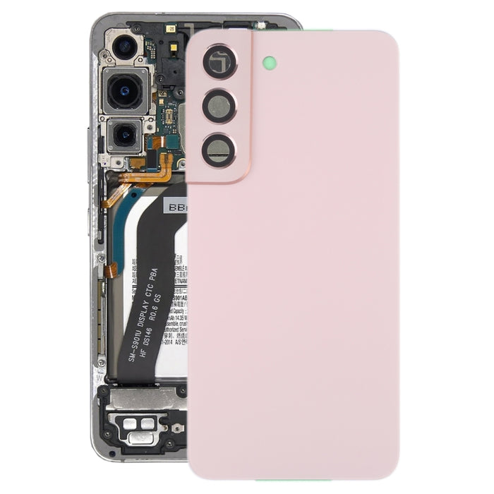 Para Samsung Galaxy S22 5G SM-S901B Tapa trasera de batería con cubierta de lente de cámara